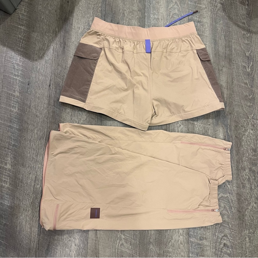 lululemon athletica Beige & Brown Track Joggers with Purple Drawcord - Picture 12 of 12